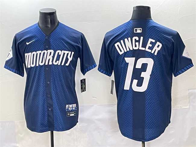 Mens Detroit Tigers #13 Dillon Dingler 2024 Navy City Connect Cool Base Limited Stitched Jersey