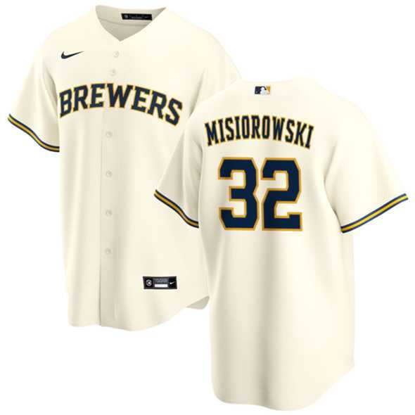 Mens Milwaukee Brewers #32 Jacob Misiorowski Cream 2025 Stitched Baseball Jersey Dzhi->milwaukee brewers->MLB Jersey