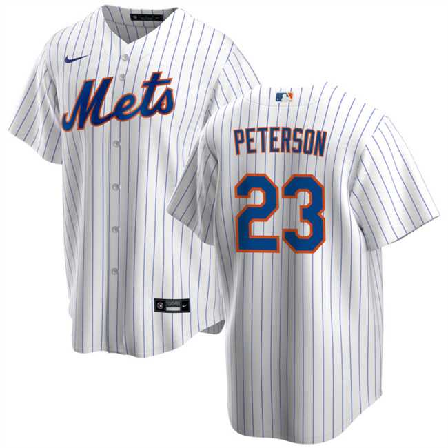 Mens New York Mets #23 David Peterson White Cool Base Stitched Baseball Jersey Dzhi