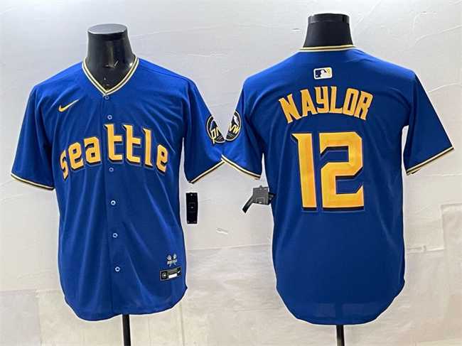 Mens Seattle Mariners #12 Josh Naylor Royal 2025 Limited Stitched jersey