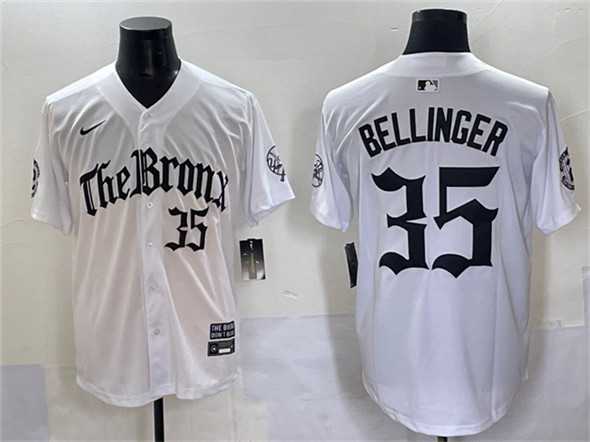 Mens New York Yankees #35 Cody Bellinger White Gothic Legacy Edition Vapor Premier Limited Stitched Baseball Jersey
