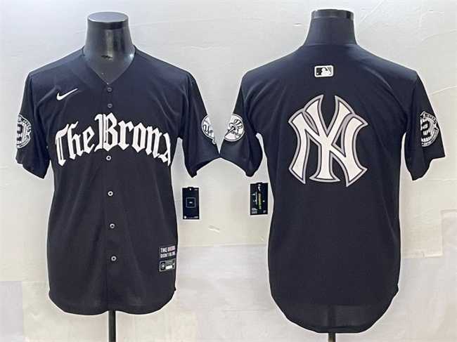 Mens New York Yankees Team Big Logo Black Gothic Legacy Edition Vapor Premier Limited Stitched Baseball Jersey