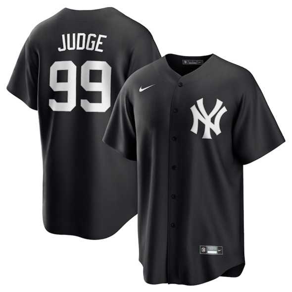 Mens New York Yankees #99 Aaron Judge Black Lights Out Limited Stitched Baseball Jersey Dzhi