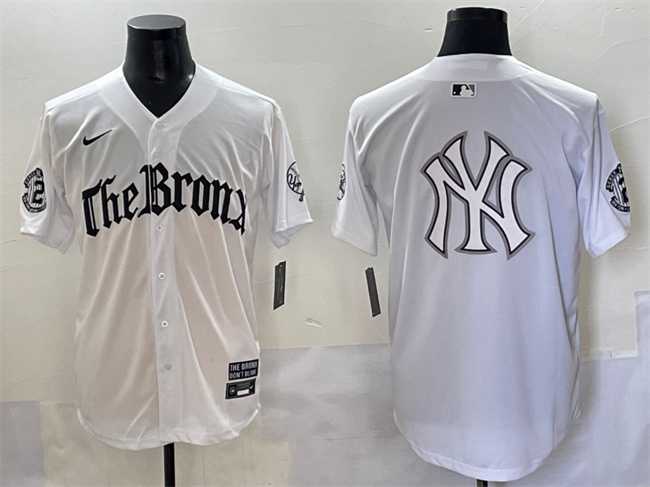 Mens New York Yankees Team Big Logo White Gothic Legacy Edition Vapor Premier Limited Stitched Baseball Jerseys