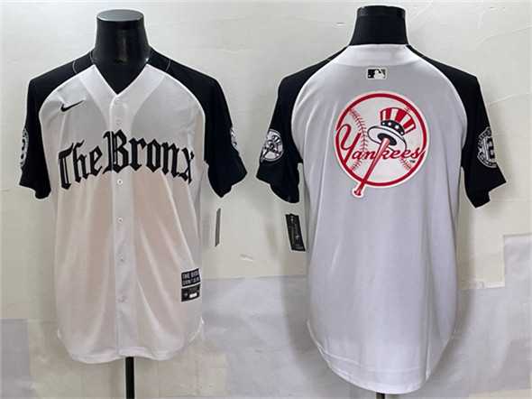 Mens New York Yankees Team Big Logo White Black Gothic Legacy Edition Vapor Premier Limited Stitched Jersey