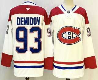Mens Montreal Canadiens #93 Ivan Demidov White Authentic Jersey