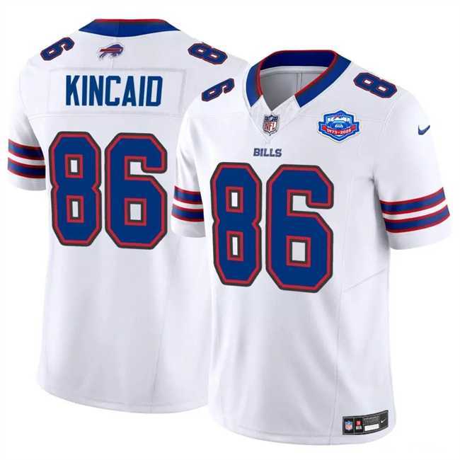 Men & Women & Youth Buffalo Bills #86 Dalton Kincaid White 2025 F.U.S.E. With Farewell Patch Vapor Untouchable Limited Stitched Jersey
