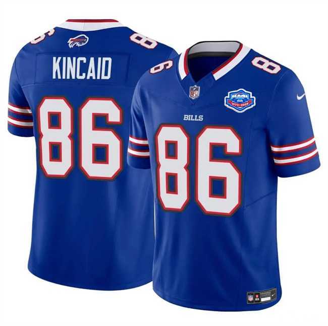 Men & Women & Youth Buffalo Bills #86 Dalton Kincaid Blue 2025 F.U.S.E. With Farewell Patch Vapor Untouchable Limited Stitched Jersey