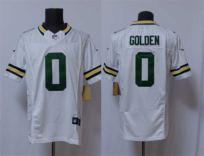 Mens Green Bay Packers #0 Matthew Golden White Vapor 2025 F.U.S.E. Limited Stitched Jersey