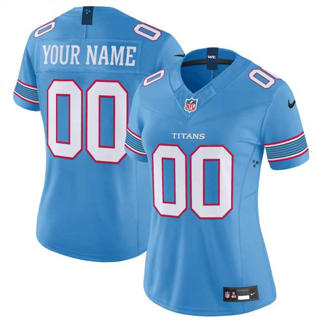 Womens Tennessee Titans Active Player Custom Light Blue 2026 F.U.S.E. Vapor Limited Stitched Football Jersey(Run Small)