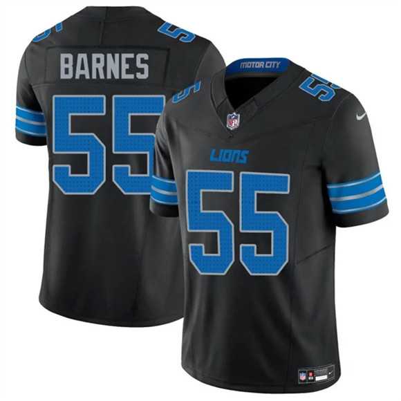Mens Detroit Lions #55 Derrick Barnes Black 2025 F.U.S.E. Vapor Limited Stitched Game Jersey Dzhi