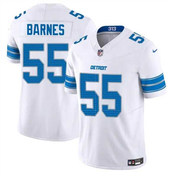 Mens Detroit Lions #55 Derrick Barnes White 2025 F.U.S.E. Vapor Limited Stitched Game Jersey Dzhi