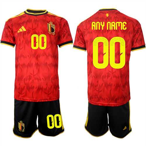 Mens Belgium Custom Any Name And Number National Team FIFA x World Cup 2026 Home Red On Field Jersey