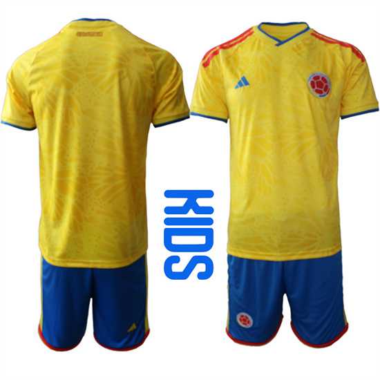 Youth Colombia Blank Or Custom National Team FIFA x World Cup 2026 Home On Field Kids Jersey