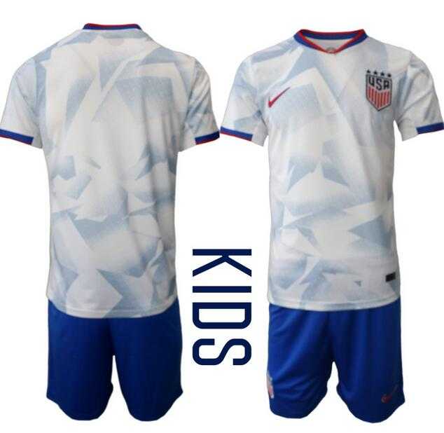 Youth United States USA Blank or Custom Team FIFA x World Cup 2026 Home White On Field Suit Jersey