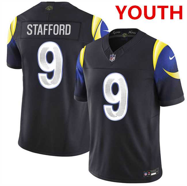 Youth los angeles rams #9 matthew stafford midnight blue 2025 F.U.S.E. Rivalries vapor limited stitched jersey Dzhi
