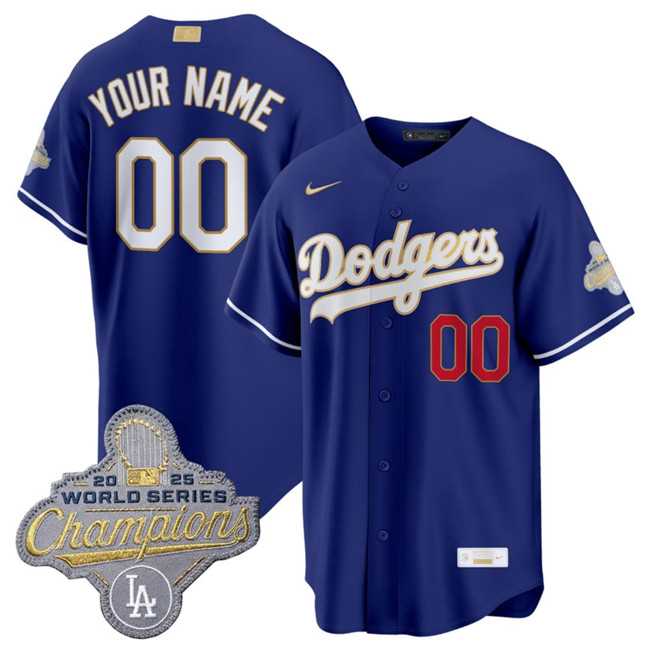 Mens Los Angeles Dodgers ACTIVE PLAYER Custom Royal 2026 Alternate Gold Collection Stadium Stitched Baseball Jersey