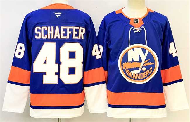 Mens New York Islanders #48 Matthew Schaefer Royal 2024-25 Home Stitched Hockey Jersey