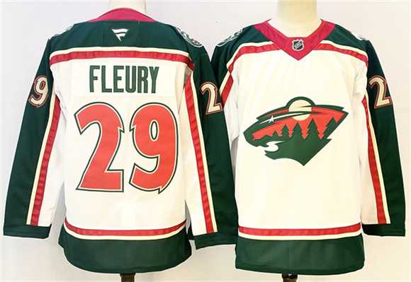 Mens Minnesota Wild #29 Marc-Andre Fleury White 2025 25th Anniversary Stitched Jersey