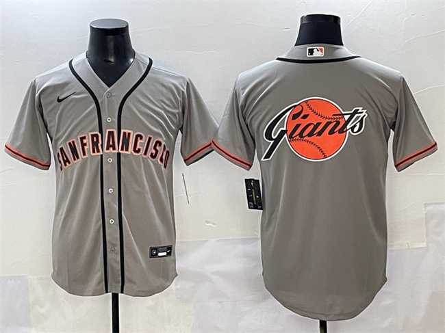Mens San Francisco Giants Gray Team Big Logo Cool Base Stitched Jersey