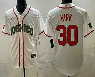 Mens Mexico #30 Alejandro Kirk White 2026 World Baseball Classic Cool Base Jersey