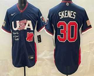 Mens USA Undefeated #30 Paul Skenes Navy 2026 World Baseball Classic Cool Base Jersey