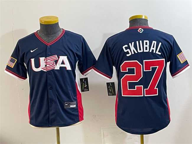 Youth USA Baseball #27 Tarik Skubal Navy 2026 World Baseball Classic Stadium Stitched Baseball Jersey->2026 world baseball classic->MLB Jersey Youth USA Baseball #27 Tarik Skubal Navy 2026 World Baseball Classic Stadium Stitched Baseball Jersey->2026 world baseball classic->MLB Jersey
