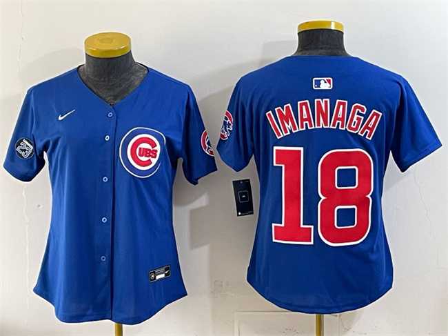 Womens Chicago Cubs #18 Shota Imanaga Royal Ryne Sandberg Tribute Vapor Limited V2 Stitched Jersey