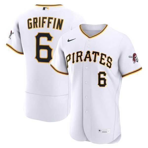Mens Pittsburgh Pirates #6 Konnor Griffin Nike White Home Authentic Jersey Dzhi
