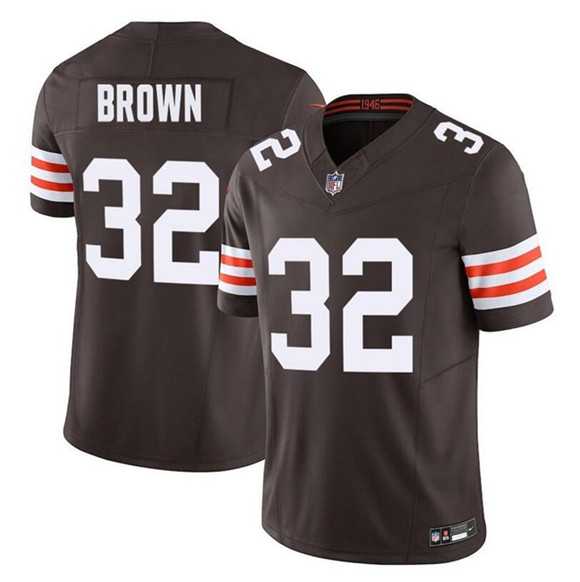 Mens Cleveland Browns #32 Jim Brown Brown F.U.S.E. Vapor Limited Stitched Jersey Dzhi
