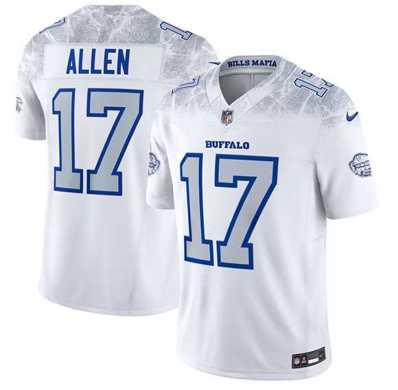 Mens Buffalo Bills #17 Josh Allen White 2025 F.U.S.E. Rivalries Vapor Limited Stitched Jersey Dzhi