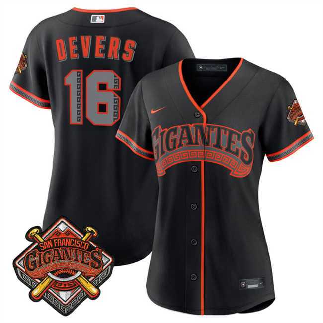 Womens San Francisco Giants #16 Rafael Devers Black 2026 Alternate Stadium Stitched Jersey Dzhi->mlb womens jerseys->MLB Jersey