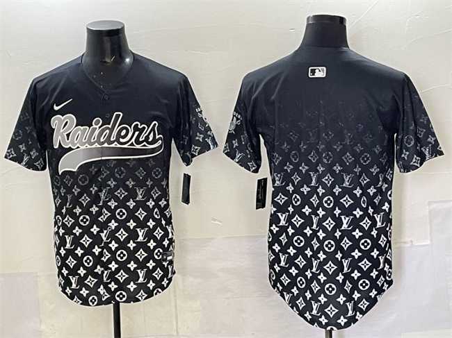Mens Las Vegas Raiders Blank Black Limited Stitched Baseball Jersey