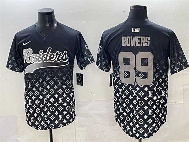 Mens Las Vegas Raiders #89 Brock Bowers Black Limited Stitched Baseball Jersey