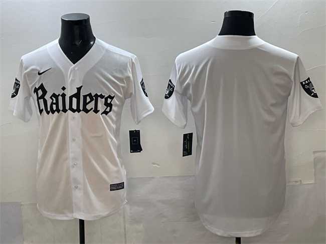 Mens Las Vegas Raiders Blank White Gothic Sin City Shadows Edition Vapor Limited Stitched Baseball Jersey
