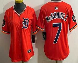 Womens Detroit Tigers #7 Kevin McGonigle Orange Limited Jersey->mlb womens jerseys->MLB Jersey