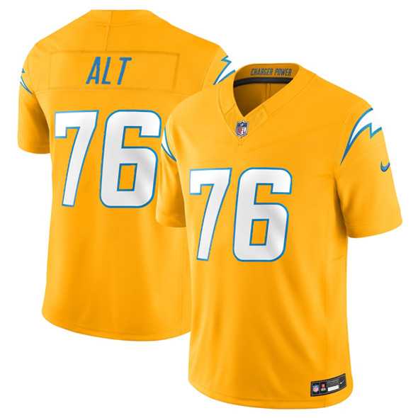 Mens Los Angeles Chargers #76 Joe Alt Gold 2025 F.U.S.E. Alternate Vapor Limited Stitched Jersey