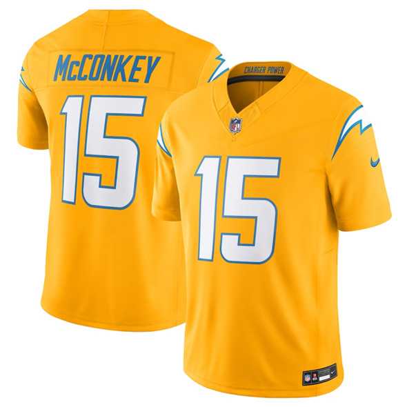 Mens Los Angeles Chargers #15 Ladd McConkey Gold 2025 F.U.S.E. AlternateVapor Limited Stitched Jersey