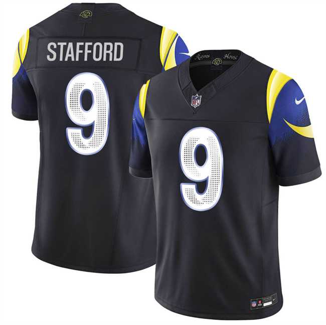Mens Los Angeles Rams #9 Matthew Stafford Black 2025 F.U.S.E. Rivalries Vapor Limited Stitched Jersey Dzhi