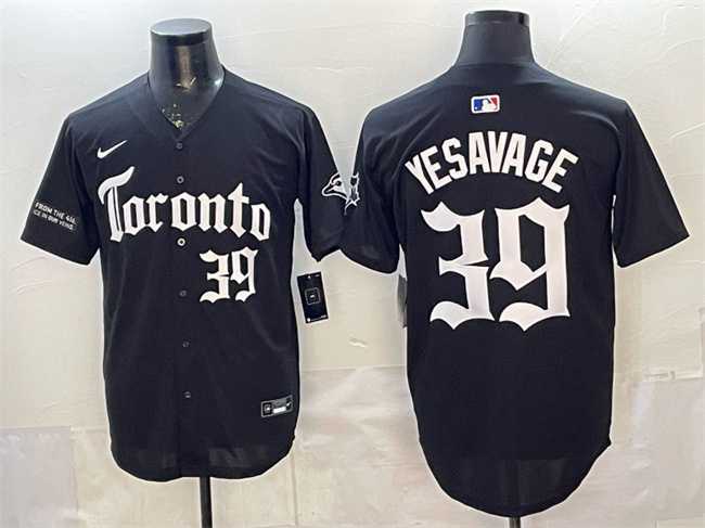 Mens Toronto Blue Jays #39 Trey Yesavage Black Gothic North Edition Limited Stitched Jersey Dzhi