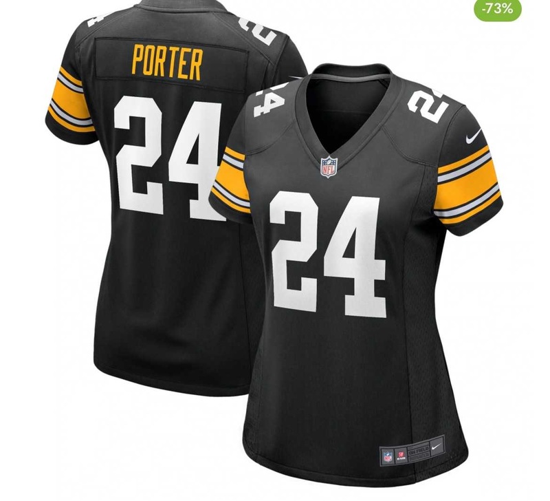 Womens Pittsburgh Steelers #24 Joey Porter Jr. Black Stitched Game Jersey Dzhi