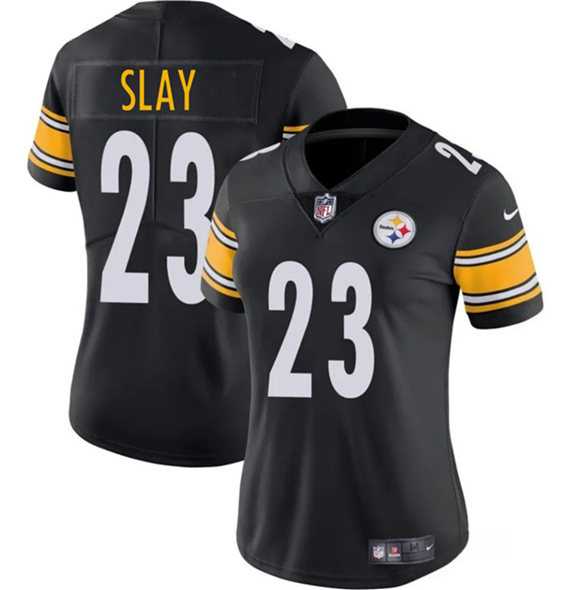 Womens Pittsburgh Steelers #23 Darius Slay Black 2025 Vapor Untouchable Limited Stitched Jersey(Run Small) Dzhi
