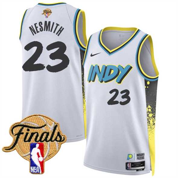 Mens Indiana Pacers #23 Aaron Nesmith White 2024-25 City Edition Stitched Jersey Dzhi