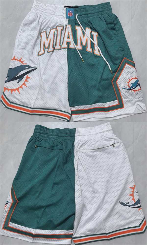 Mens Maimi Dolphins Aqua White Shorts (Run Small)