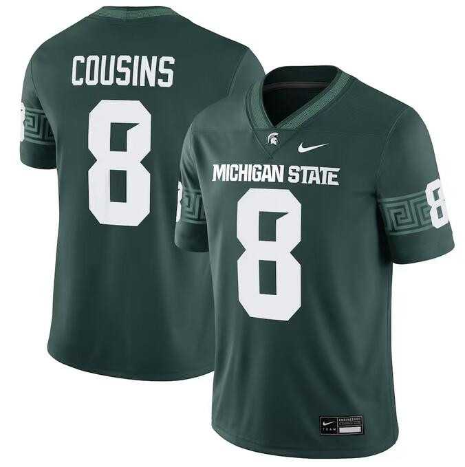 Mens Michigan State Spartans #8 Kirk Cousins Green Vapor Limited Stitched Football Jersey Dzhi