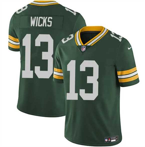 Men & Women & Youth Green Bay Packers #13 Dontayvion Wicks Green 2025 Vapor Untouchable Limited Stitched Jersey