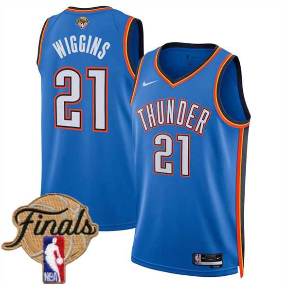 Mens Oklahoma City Thunder #21 Aaron Wiggins Blue 2025 Icon Edition Stitched Jersey Dzhi->oklahoma city thunder->NBA Jersey