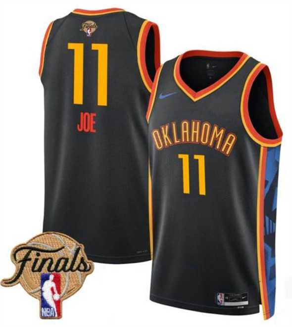 Mens Oklahoma City Thunder #11 Isaiah Joe Black 2024-25 City Edition Stitched Jersey Dzhi->oklahoma city thunder->NBA Jersey