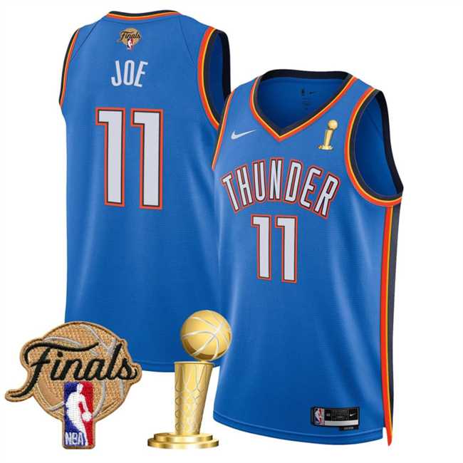 Mens Oklahoma City Thunder #11 Isaiah Joe Blue 2025 Finals Patch And Finals Champions Patch Icon Edition Stitched Jersey Dzhi->oklahoma city thunder->NBA Jersey