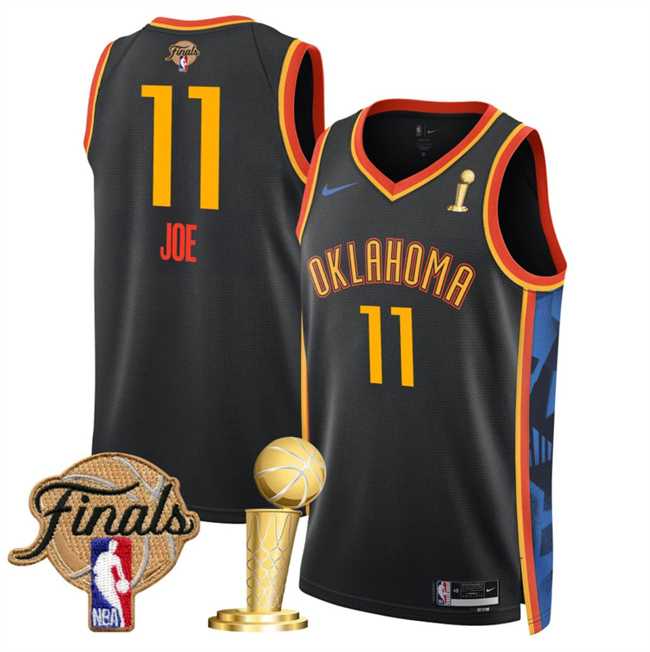 Mens Oklahoma City Thunder #11 Isaiah Joe Black 2025 Finals Patch And Finals Champions Patch City Edition Stitched Jersey Dzhi->oklahoma city thunder->NBA Jersey